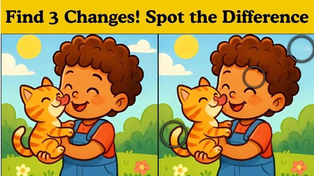 Spot the Difference: Can You Find 3 Changes in the Sleeping Girl and Cat Image in Just 7 Seconds?