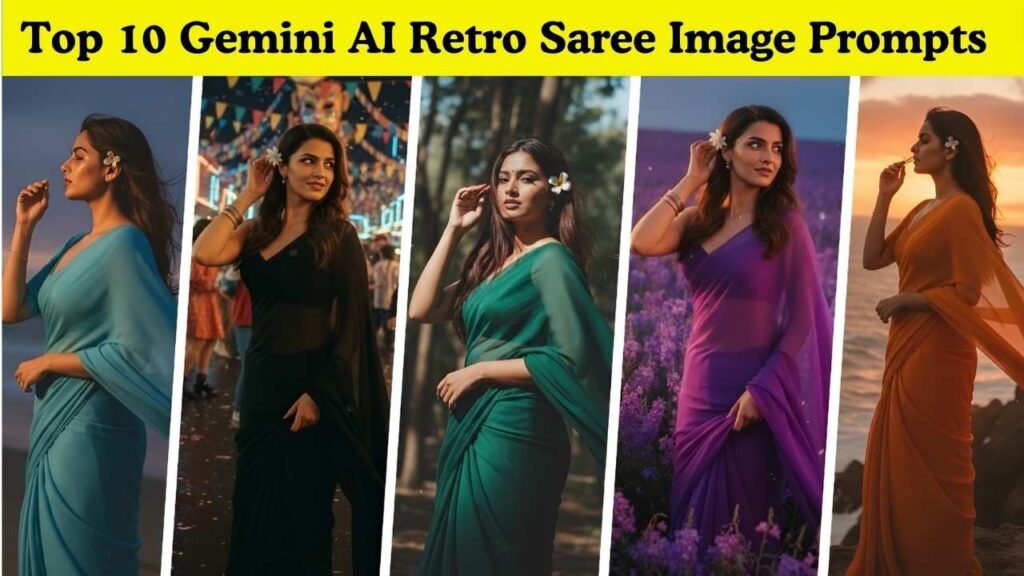 10 Gemini AI Retro Saree Image Prompts for a Timeless Vintage Loo