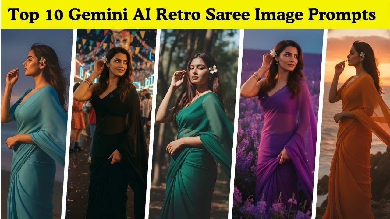 10 Gemini AI Retro Saree Image Prompts for a Timeless Vintage Loo